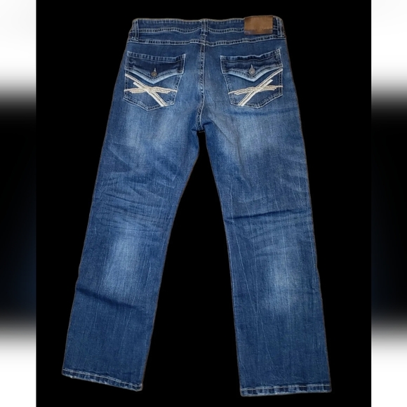 TK Axel Slim Boot Jeans 36x32 Faux Flap Back Pocket Strecth AXM80056 Eaton - Picture 2 of 12